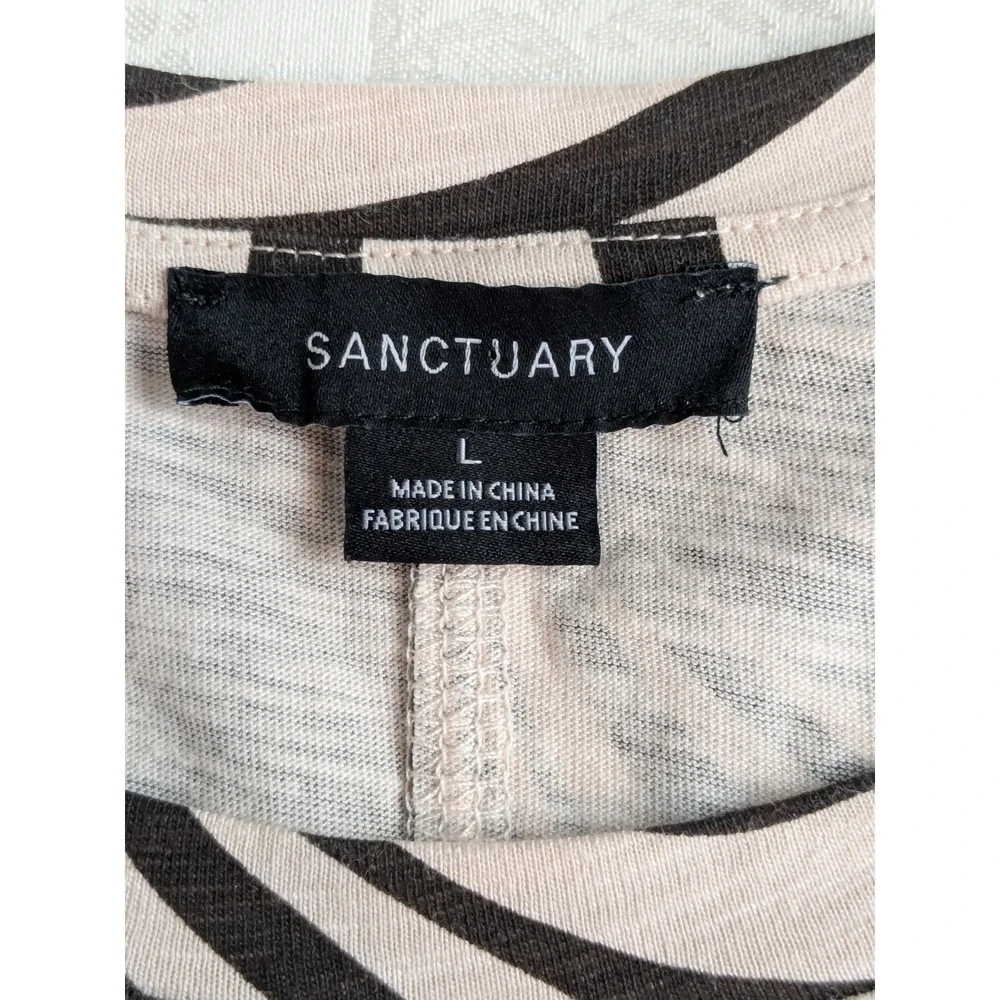 Sanctuary Organic Cotton Rayon Blend Night Palm Tshirt Dress Beach Tropical L - Picture 5 of 9